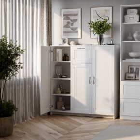 Тумба СИРИУС трехдверная с одним ящиком, цвет белый в Уфе - ufa.ok-mebel.com | фото 4