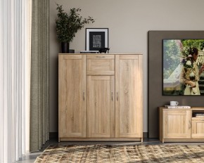 Тумба СИРИУС трехдверная с одним ящиком, цвет Дуб Сонома в Уфе - ufa.ok-mebel.com | фото 4