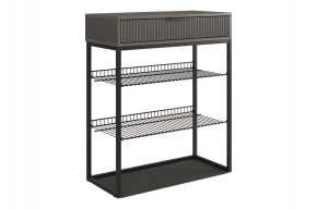ВЕЛЬВЕТ Обувница (графит/графит матовый/черный муар) в Уфе - ufa.ok-mebel.com | фото
